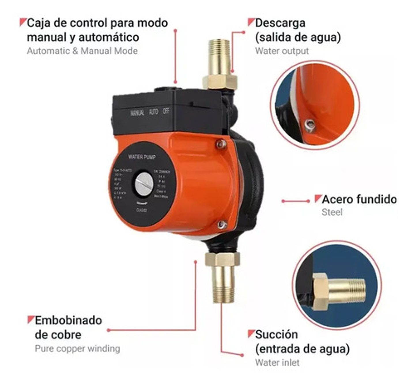 Bomba Calefont Aumenta Presion Agua Presurizadora Silenciosa 5