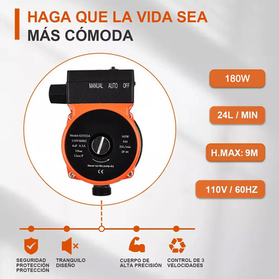 Bomba Calefont Aumenta Presion Agua Presurizadora Silenciosa 8