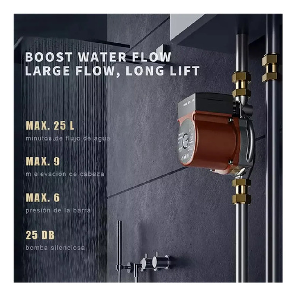 Bomba Calefont Aumenta Presion Agua Presurizadora Silenciosa 10