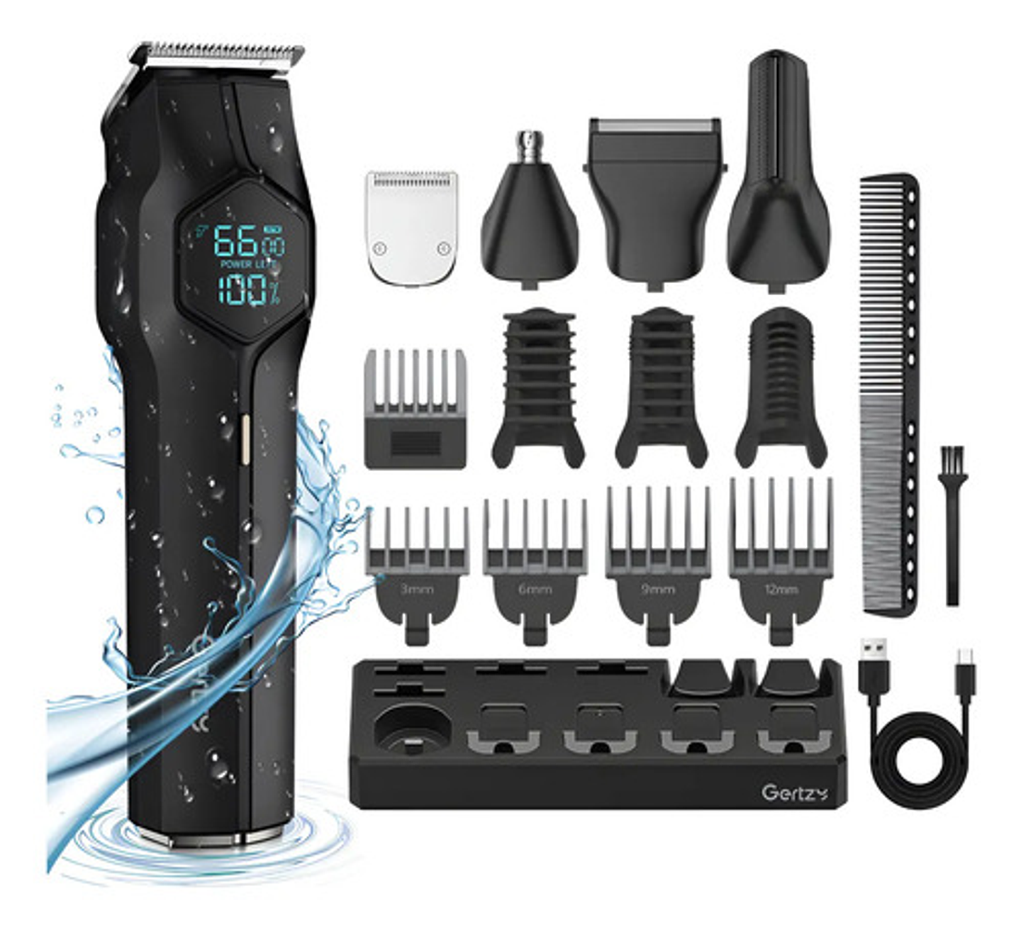 Máquina Cortadora Pelo Eléctrica Afeitar Depiladora Hombres Negro 1