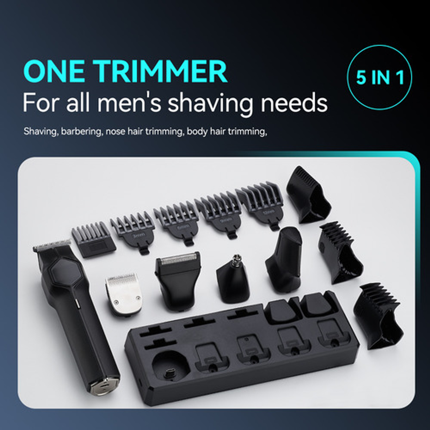 Máquina Cortadora Pelo Eléctrica Afeitar Depiladora Hombres Negro 7