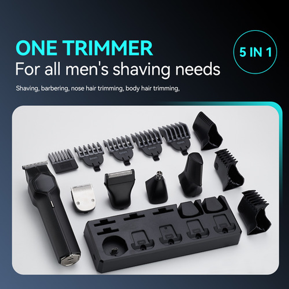 Máquina Cortadora Pelo Eléctrica Afeitar Depiladora Hombres Negro 7