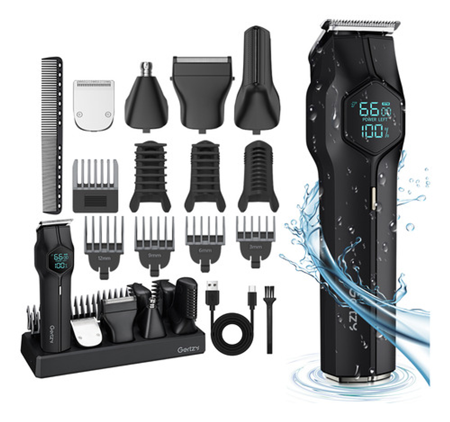 Máquina Cortadora Pelo Eléctrica Afeitar Depiladora Hombres Negro 11