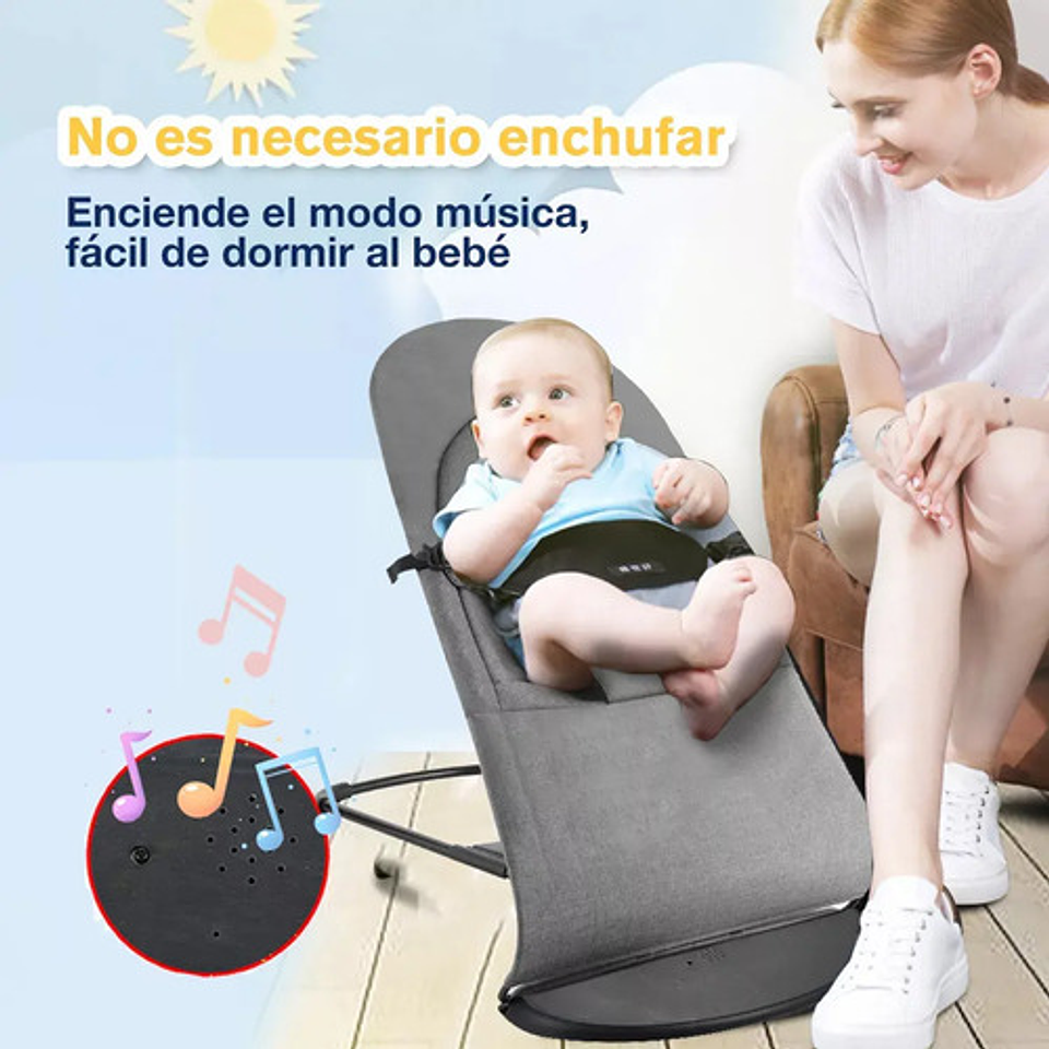 Silla Nido Mecedora Para Bebé Plegable Con Música Y Juguetes 3