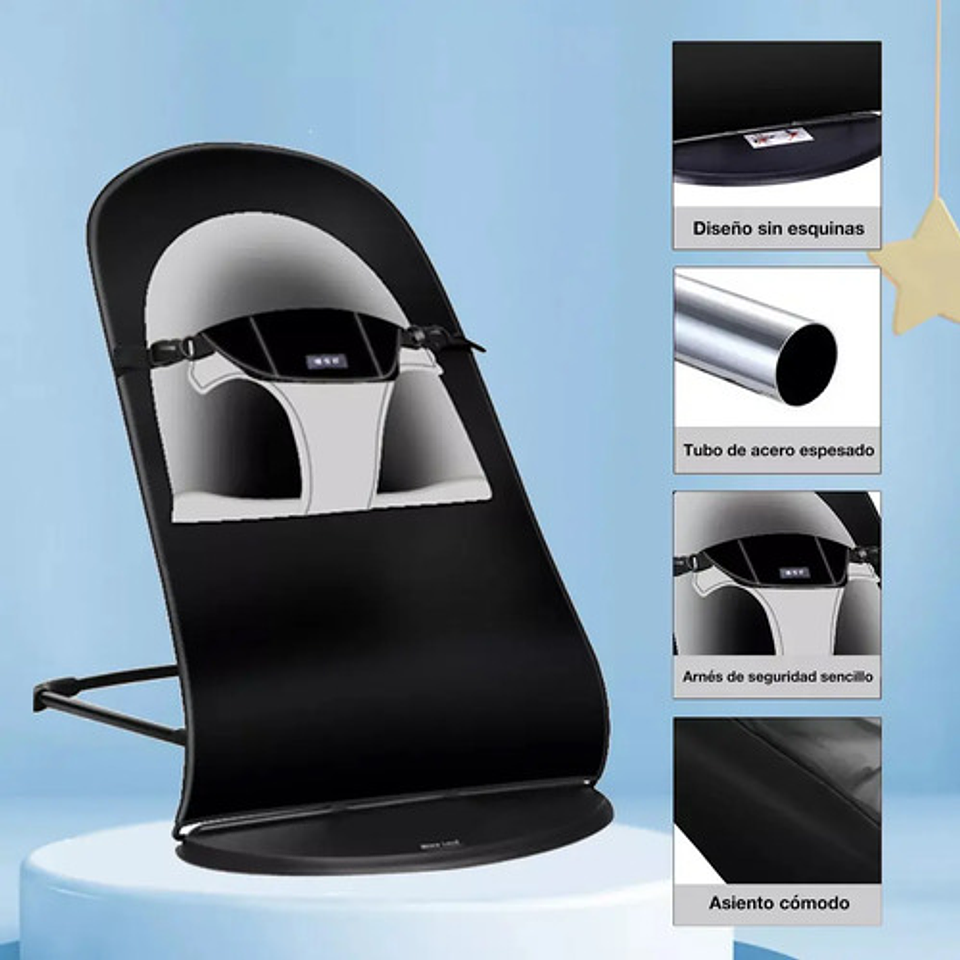 Silla Nido Mecedora Para Bebé Plegable Con Música Y Juguetes 6