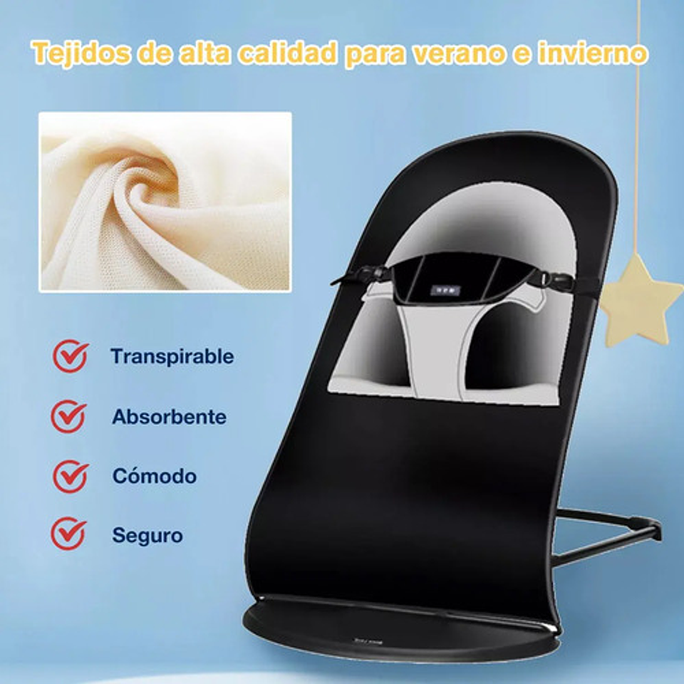 Silla Nido Mecedora Para Bebé Plegable Con Música Y Juguetes 7