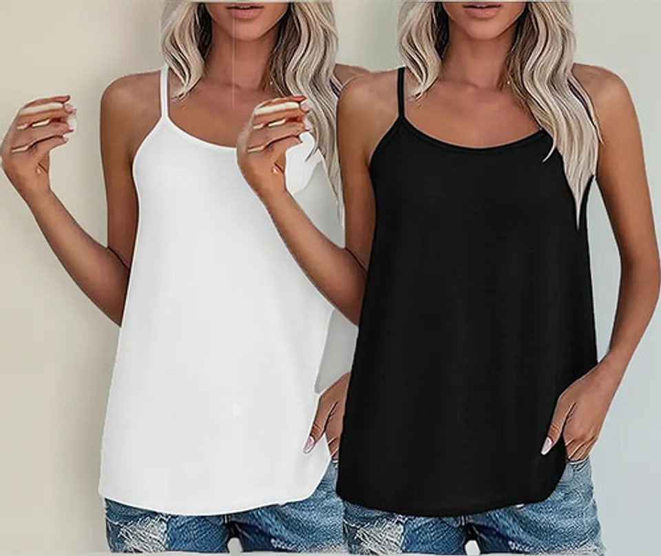 Pack 12 Camiseta Sin Mangas Para Mujer Fibra Bambú Camisola 28