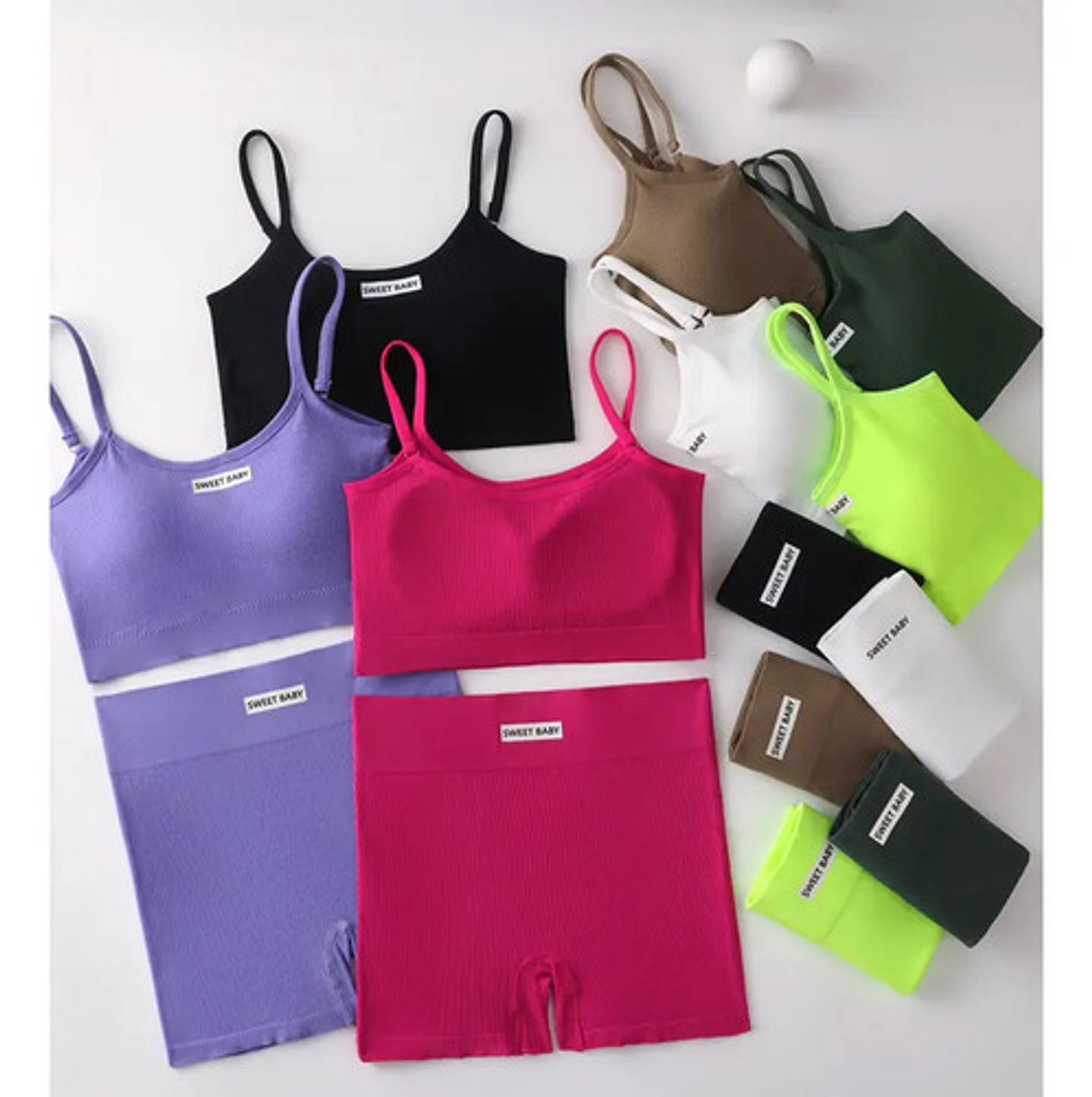 Conjunto Deportivo Mujer,sostén Deportivo Y Shorts X2 17