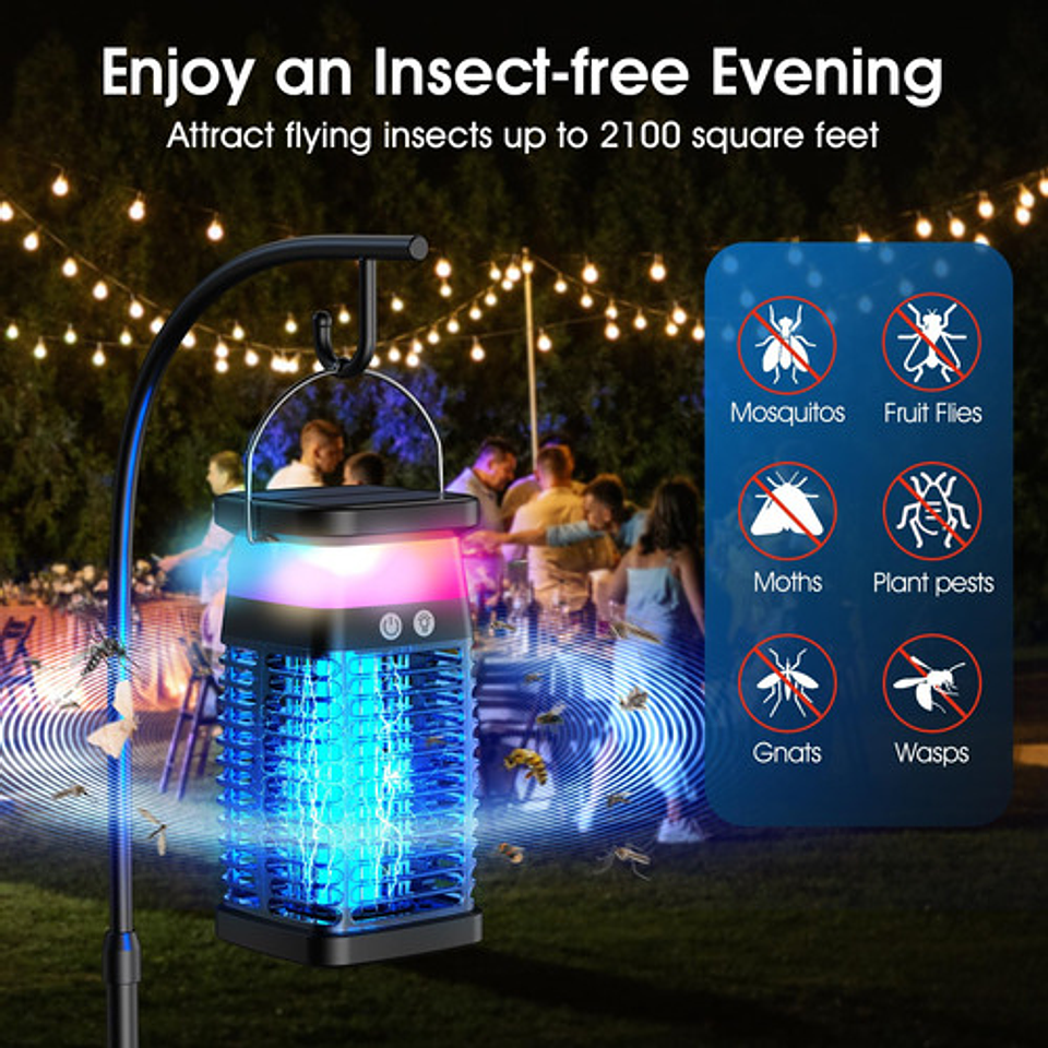 Lampara Uv Mata Mosquitos Zancudo Repelente Mosca Insecto 4