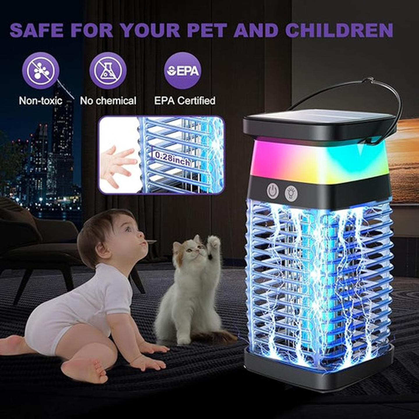 Lampara Uv Mata Mosquitos Zancudo Repelente Mosca Insecto 8