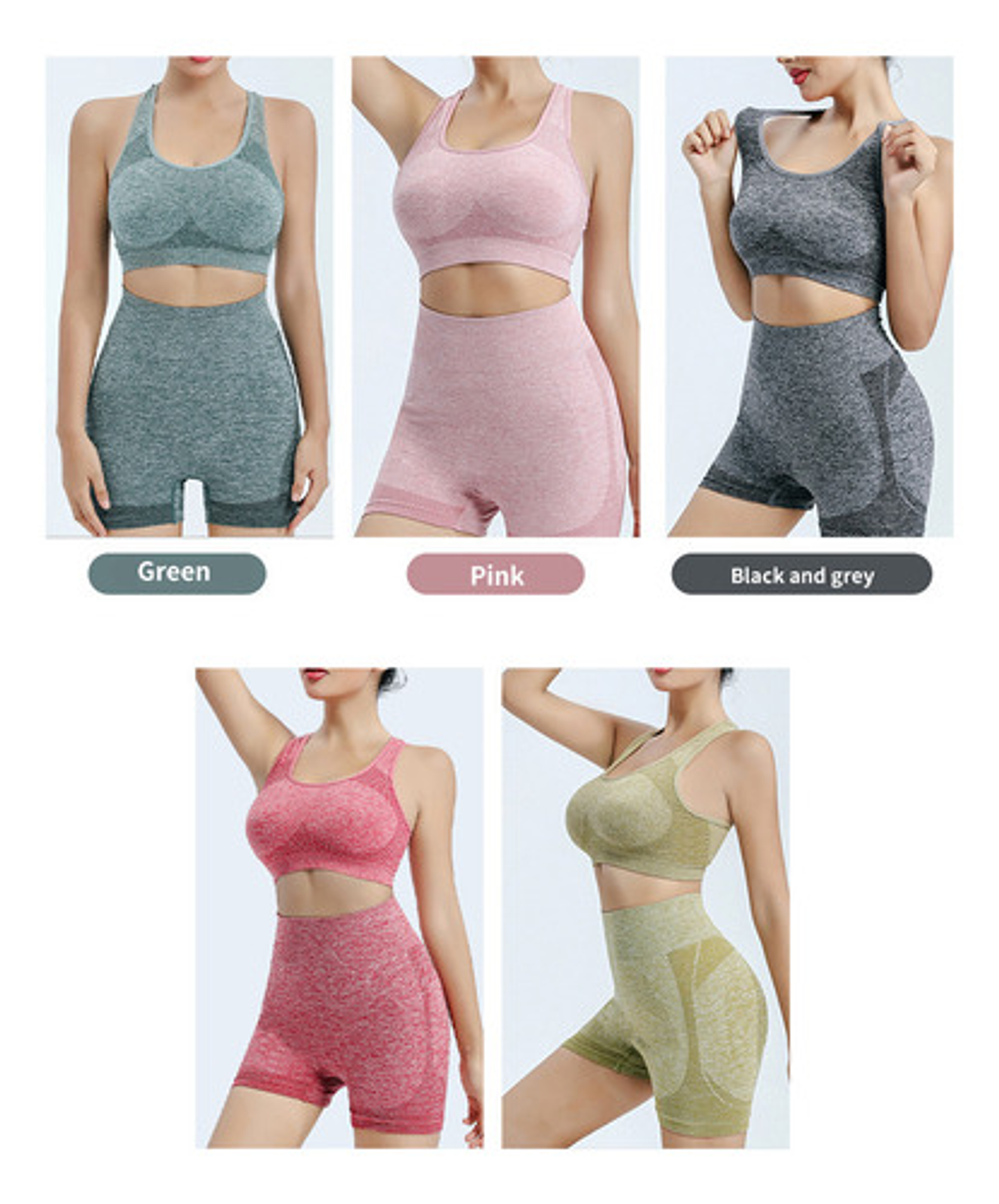 3x Conjuntos Deportivo Gym Yoga Short Levanta Gluteos 12