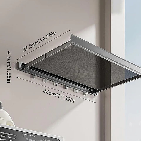 Tendedero Retráctil De Pared Malltradecl Aluminio Gris Para Ropa Interior