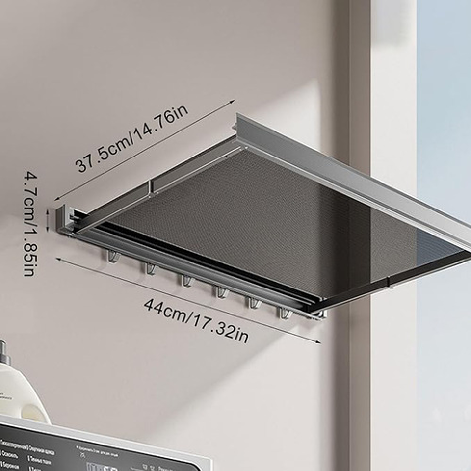 Tendedero Retráctil De Pared Malltradecl Aluminio Gris Para Ropa Interior 2