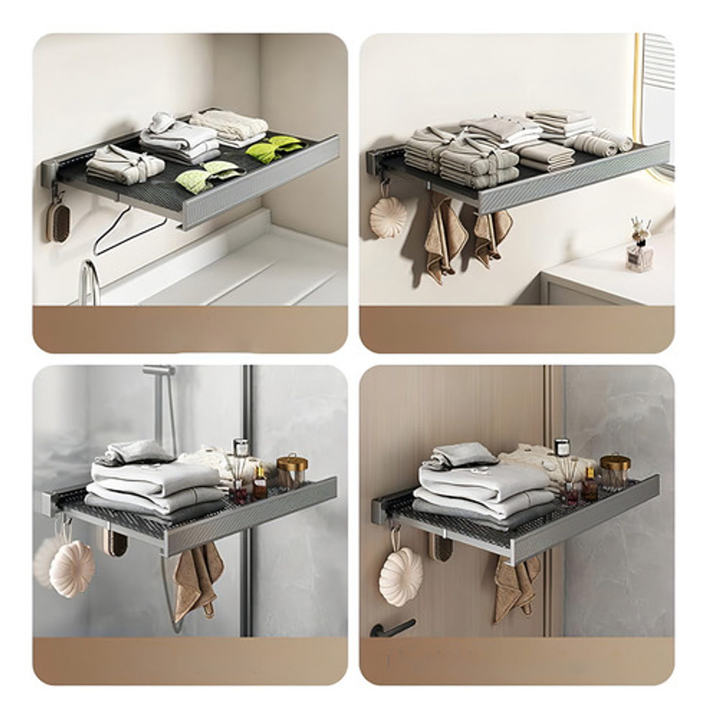 Tendedero Retráctil De Pared Malltradecl Aluminio Gris Para Ropa Interior 5