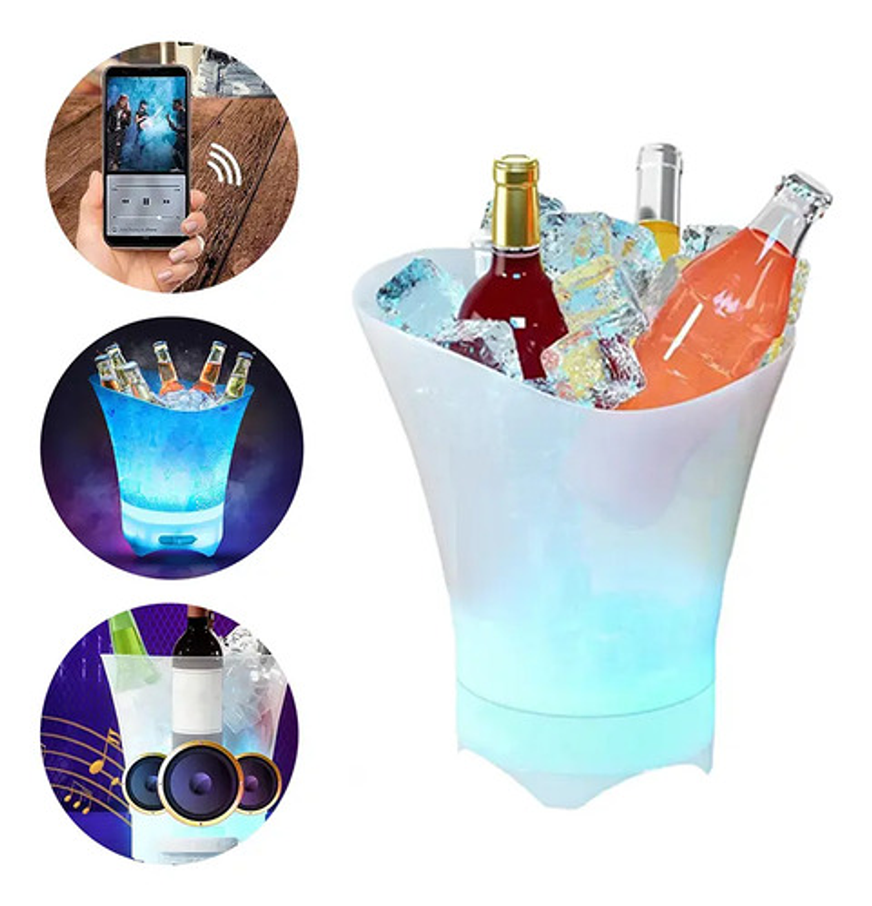 Hielera Cubetas Bluetooth Con Luz Led Para Fiesta Hogar Bar 1