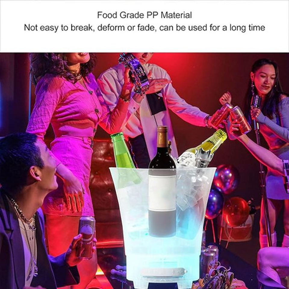 Hielera Cubetas Bluetooth Con Luz Led Para Fiesta Hogar Bar 8