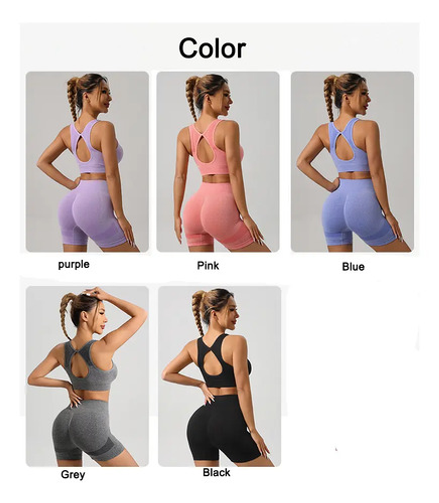 X6 Conjunto Deportivo Mujer Gym Yoga Fitness Top Y Short 2