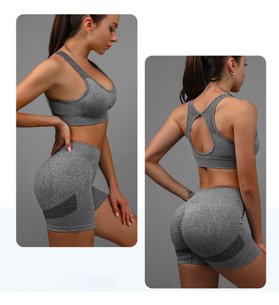 X6 Conjunto Deportivo Mujer Gym Yoga Fitness Top Y Short 10