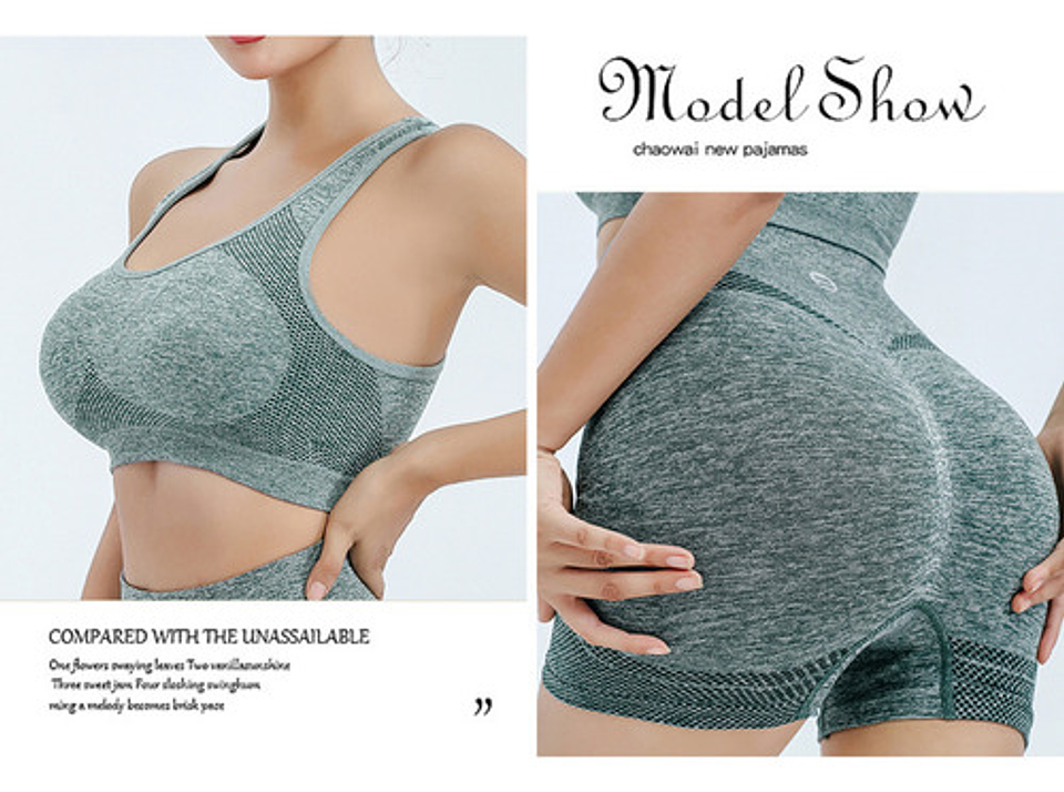 X6 Conjunto Deportivo Mujer Gym Yoga Fitness Top Y Short 16