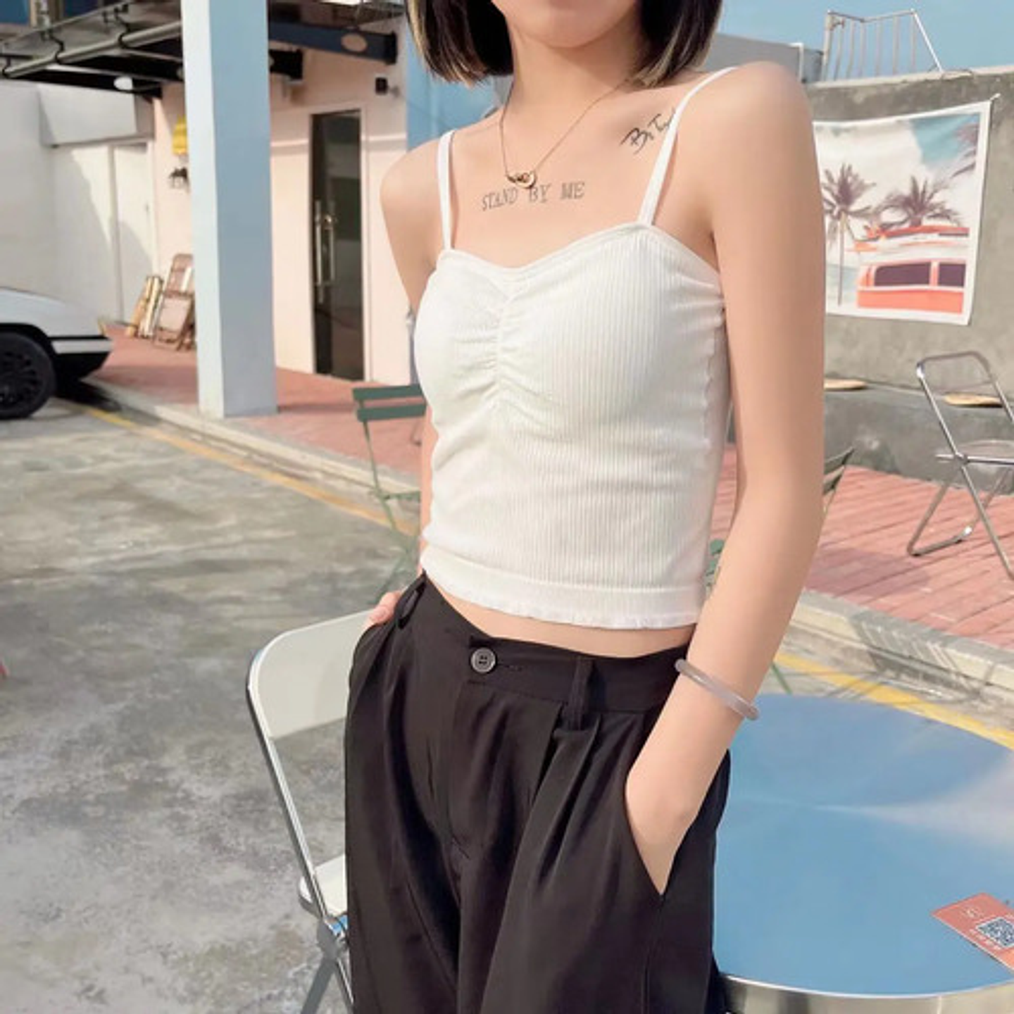 Pack 6 Polera Sin Manga Camiseta Tirantes Mujer Con Brasier 8