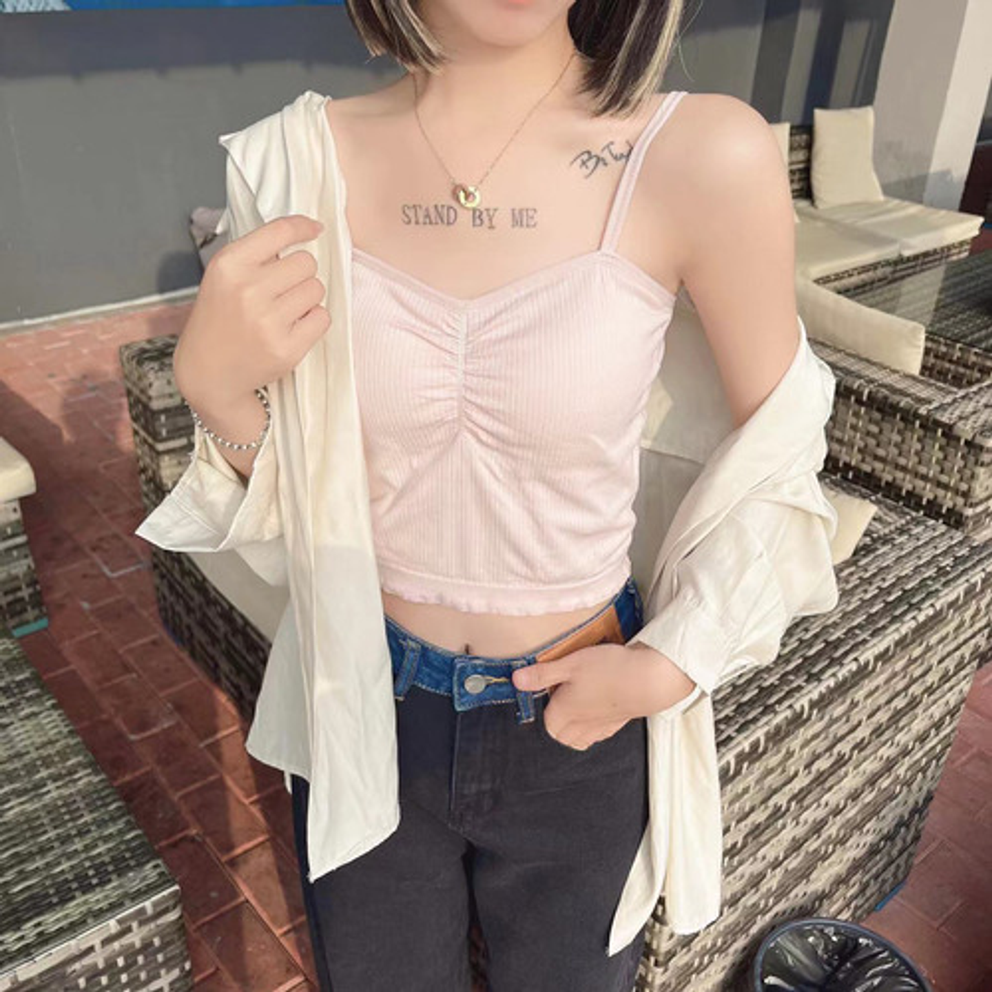 Pack 6 Polera Sin Manga Camiseta Tirantes Mujer Con Brasier 9