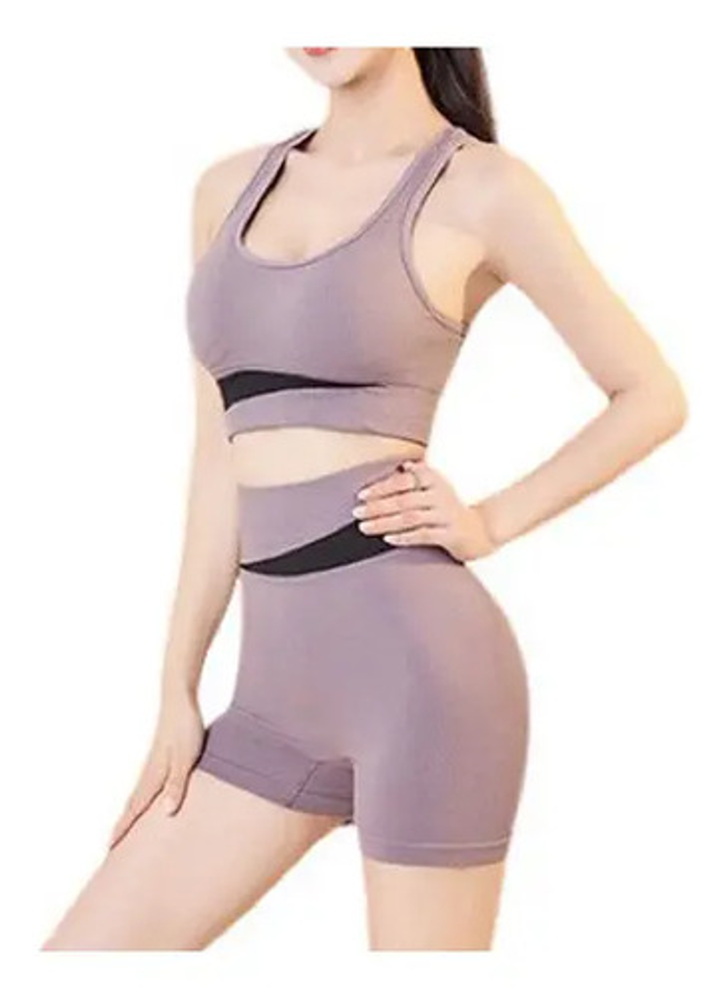 12x Conjunto Deportivo Mujer Short Y Top Para Yoga Ejercicio 5