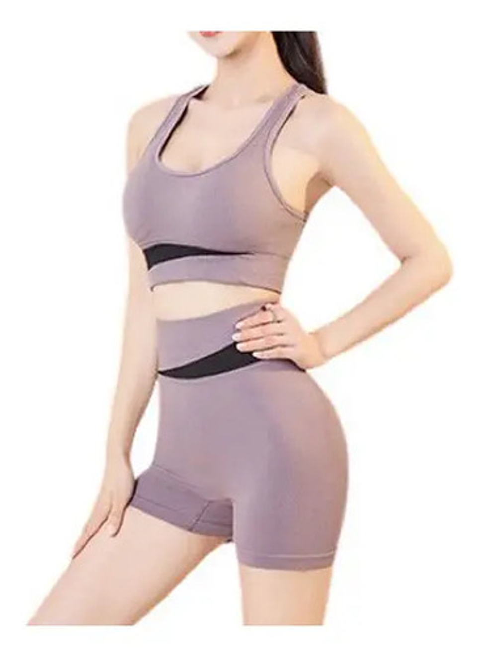 12x Conjunto Deportivo Mujer Short Y Top Para Yoga Ejercicio 5