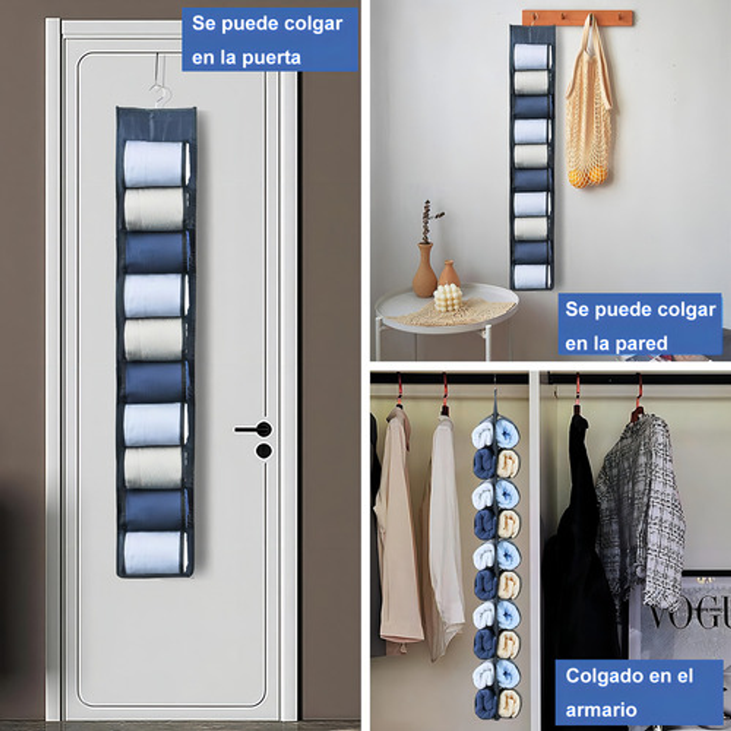 Organizador Colgante Malltradecl Nailon Plegable Para Ropa 1.38m De Largo 3