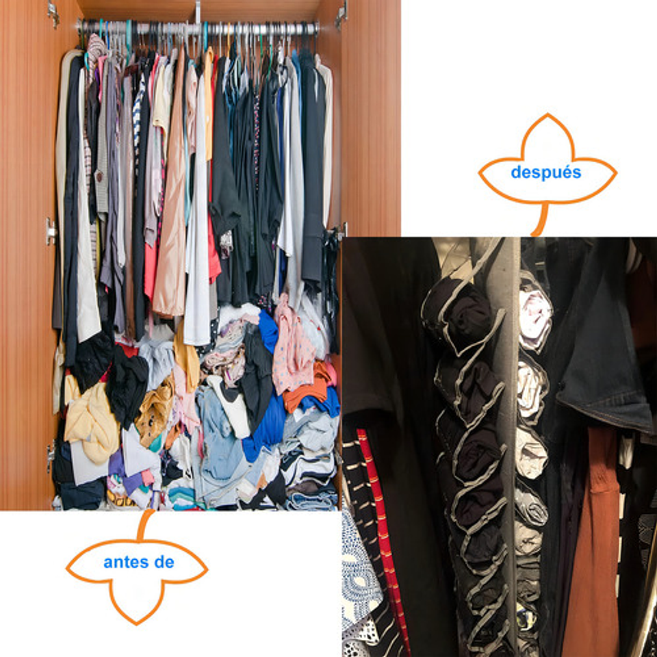 Organizador Colgante Malltradecl Nailon Plegable Para Ropa 1.38m De Largo 4