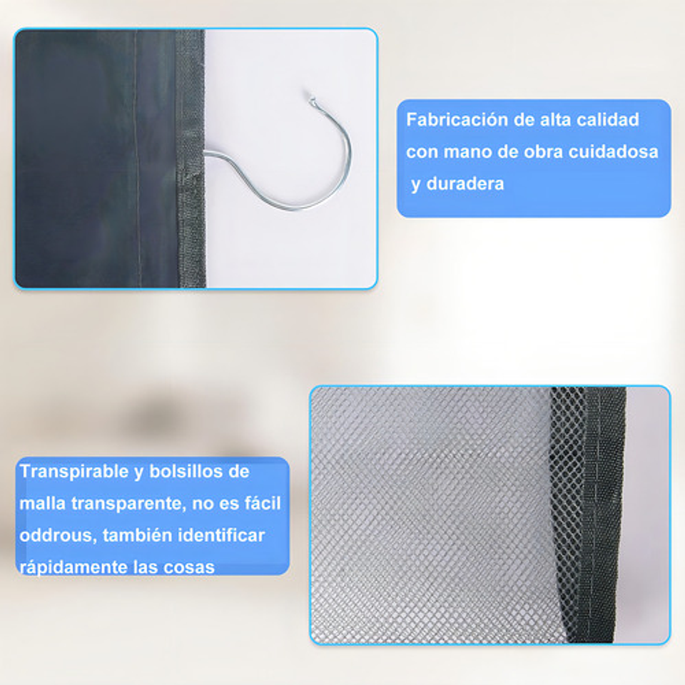 Organizador Colgante Malltradecl Nailon Plegable Para Ropa 1.38m De Largo 7