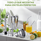 23 Piezas Cocktail Bartender Kit, Coctelera Profesional Utensilios De Bar, Cocteleras De Cóctel 750 Ml, Con Soporte De Acrílico Para Mezclar Bebidas, Hogar, Bar, Fiesta Plateado - Miniatura 2