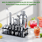 23 Piezas Cocktail Bartender Kit, Coctelera Profesional Utensilios De Bar, Cocteleras De Cóctel 750 Ml, Con Soporte De Acrílico Para Mezclar Bebidas, Hogar, Bar, Fiesta Plateado - Miniatura 5