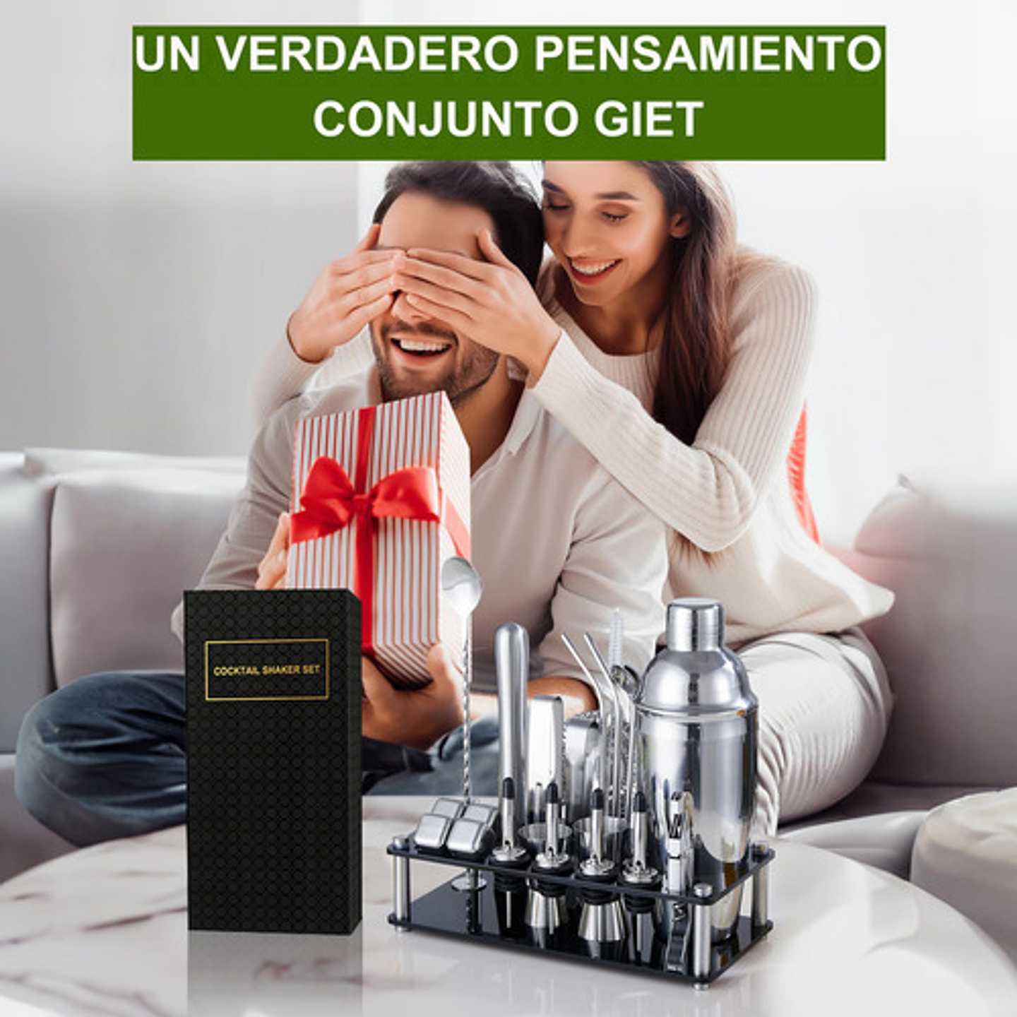 23 Piezas Cocktail Bartender Kit, Coctelera Profesional Utensilios De Bar, Cocteleras De Cóctel 750 Ml, Con Soporte De Acrílico Para Mezclar Bebidas, Hogar, Bar, Fiesta Plateado 7