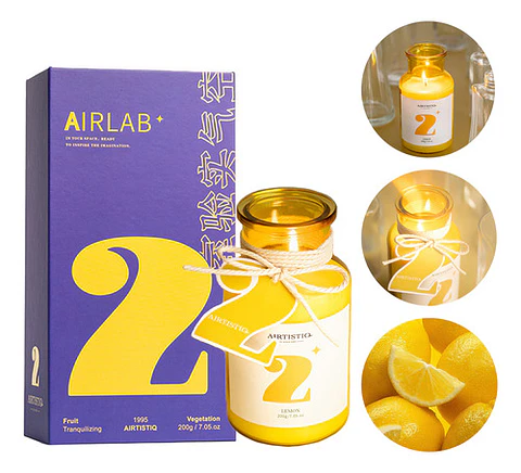 Velas Aromaticas, Cera De Soja 100% Pura 200g, Aromaterapia, Alivio Del Estrés Y Relajación, Adecuado Para Yoga, Meditación, Navidad, Regalo Navideñas, Etc Limón