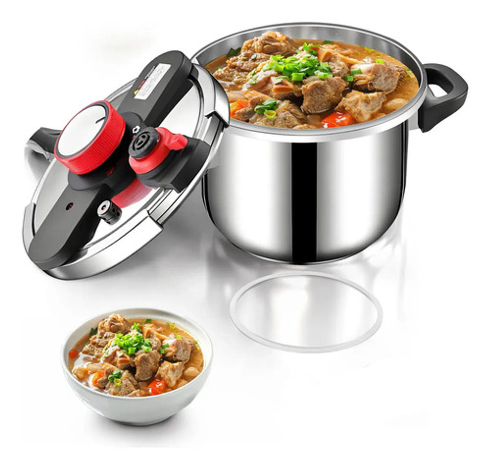 Olla A Presion Acero Inoxidable 6 Litros Cocción Rápida Plateado 1