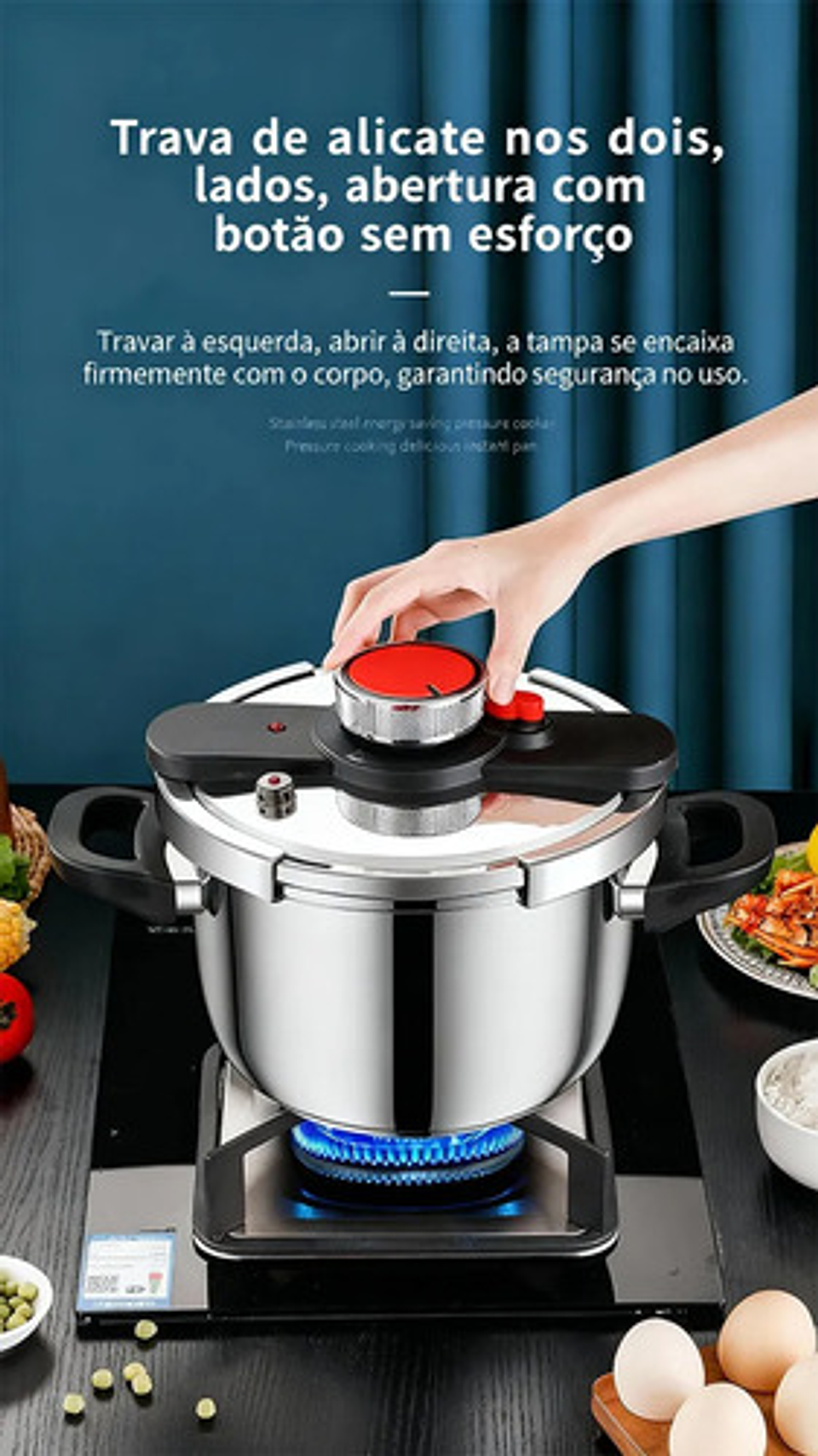 Olla A Presion Acero Inoxidable 6 Litros Cocción Rápida Plateado 3