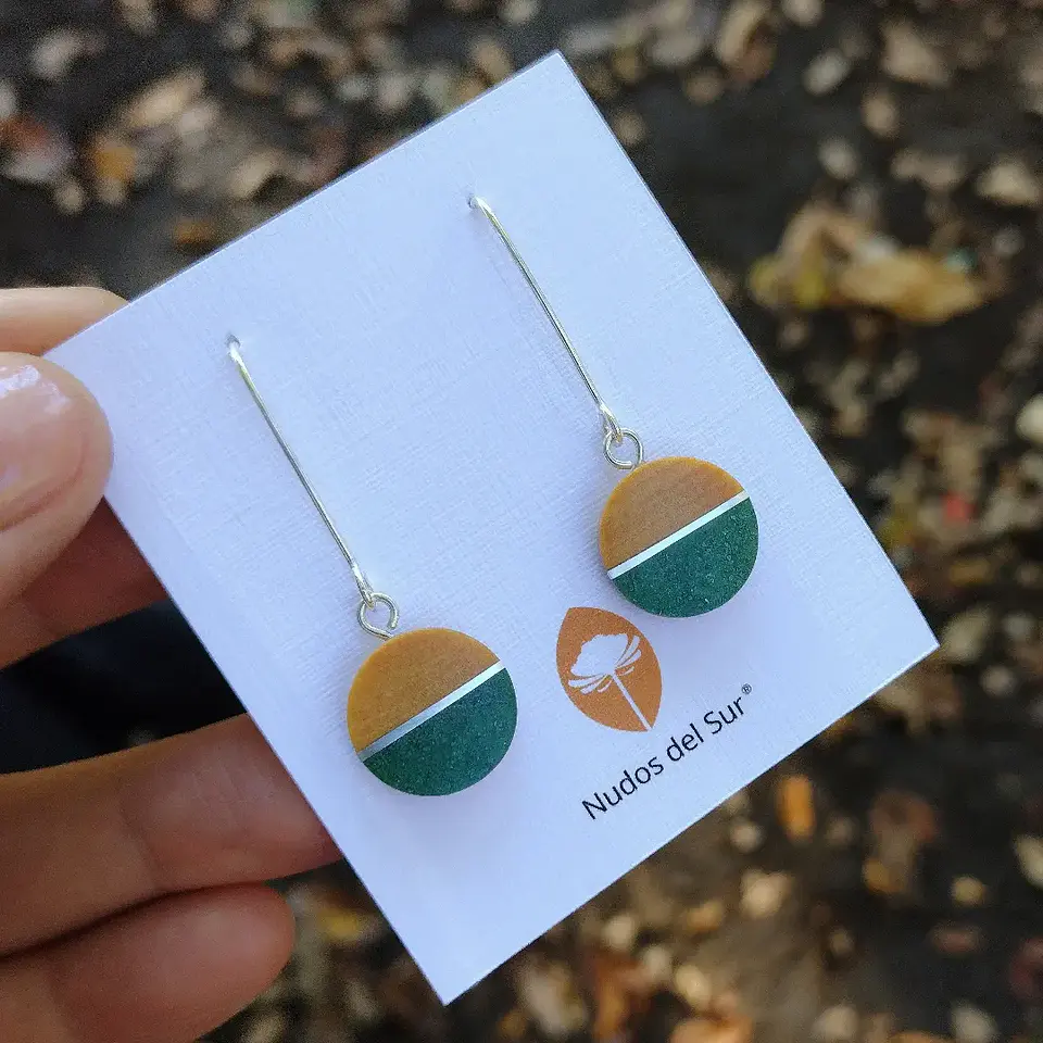 Aros de Picoyo, piedra crisocola y plata 2