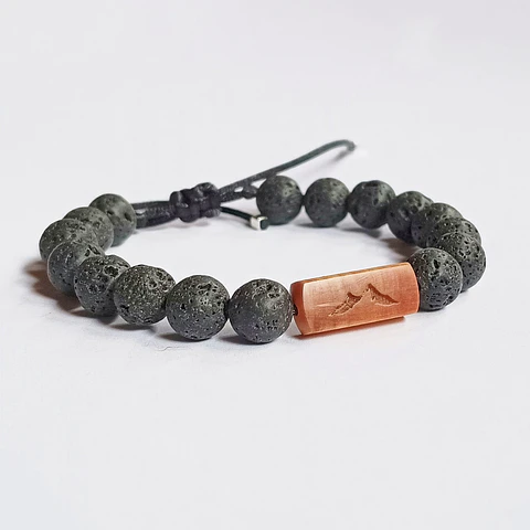 Pulsera Montaña y piedras volcánicas 