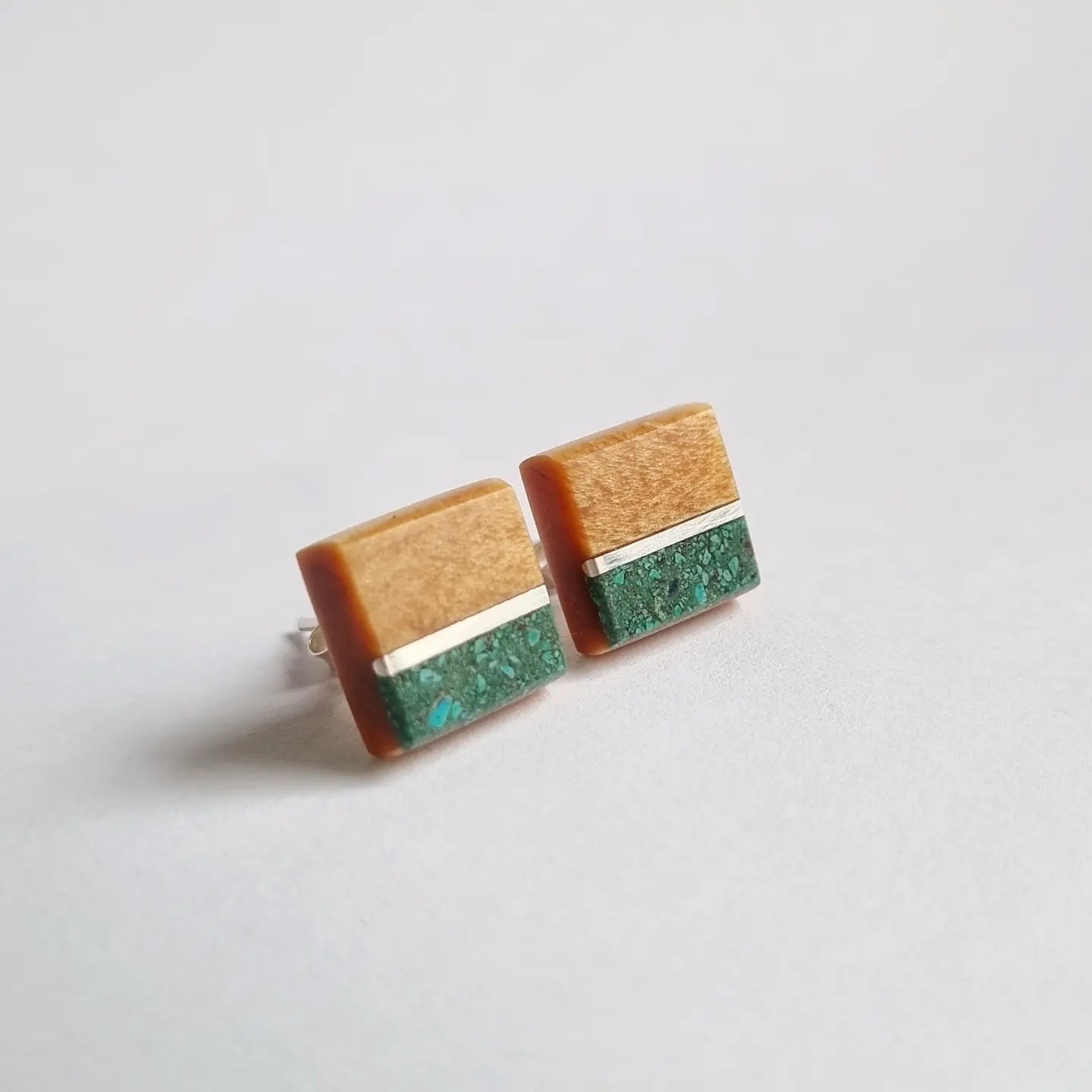 Aros de Picoyo, plata y crisocola 1