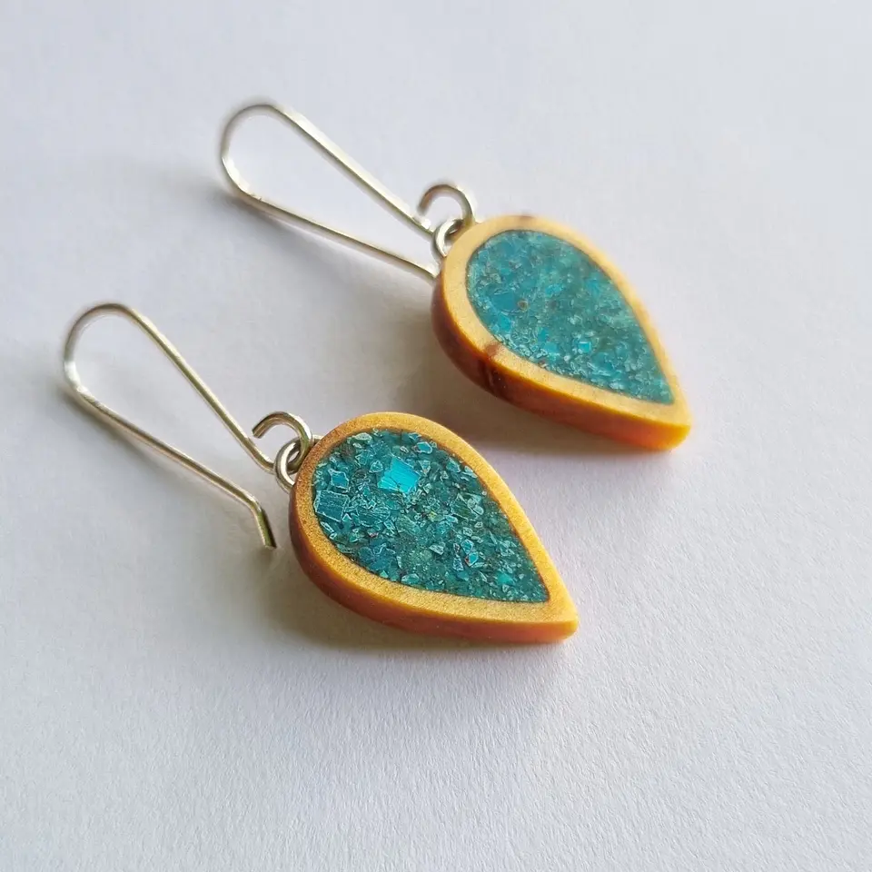 Aros de Picoyo y piedra crisocola  1