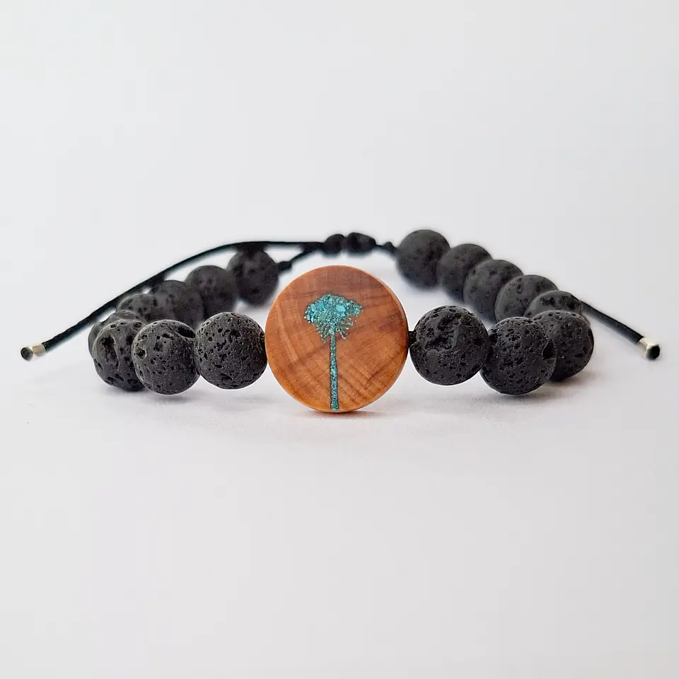 Pulsera de piedras volcánicas y picoyo 2