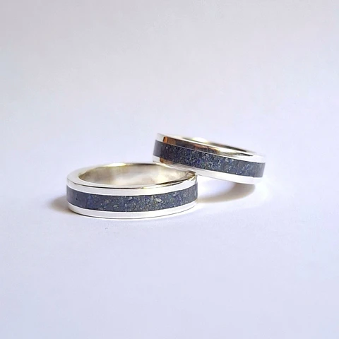 Argollas de plata y lapislázuli