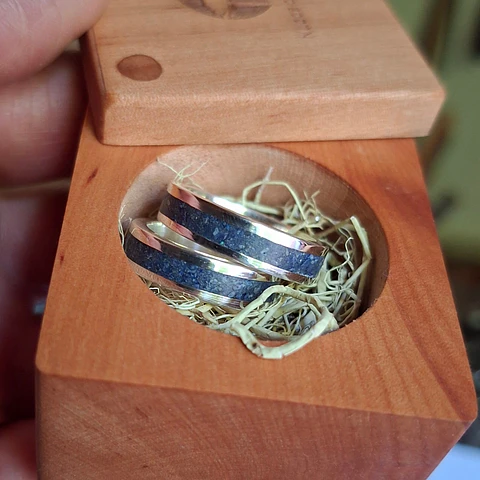 Argollas de plata y lapislázuli