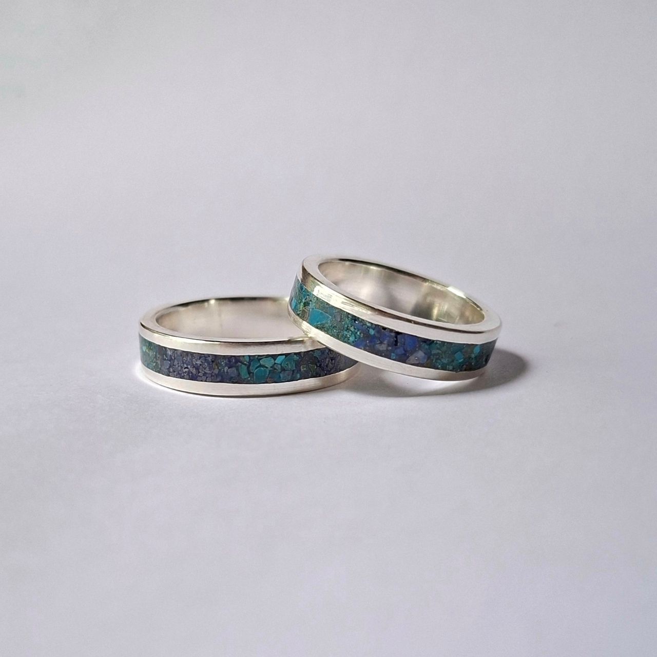 Argollas de plata y piedras