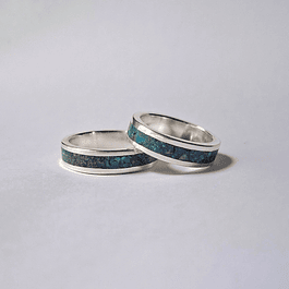 Argollas de plata y piedras