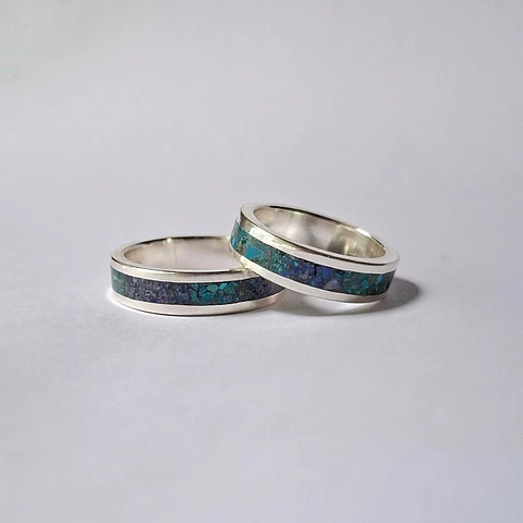 Argollas de plata y piedras