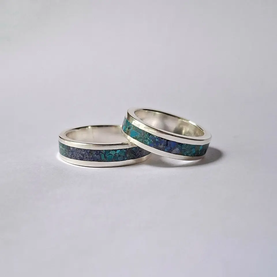 Argollas de plata y piedras 1