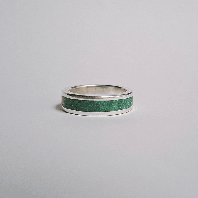 Anillo de plata y crisocola