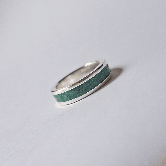 Anillo de plata y crisocola