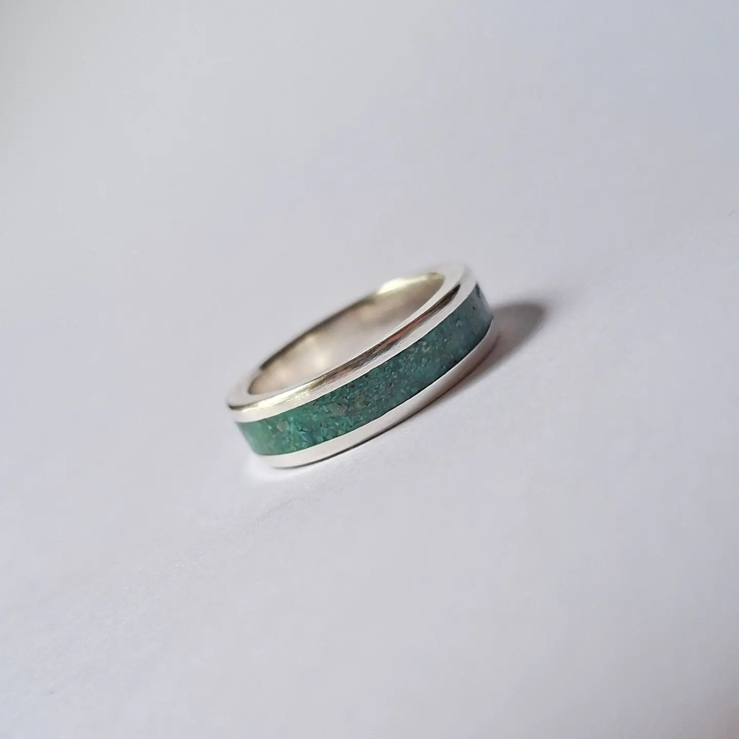 Anillo de plata y crisocola 2